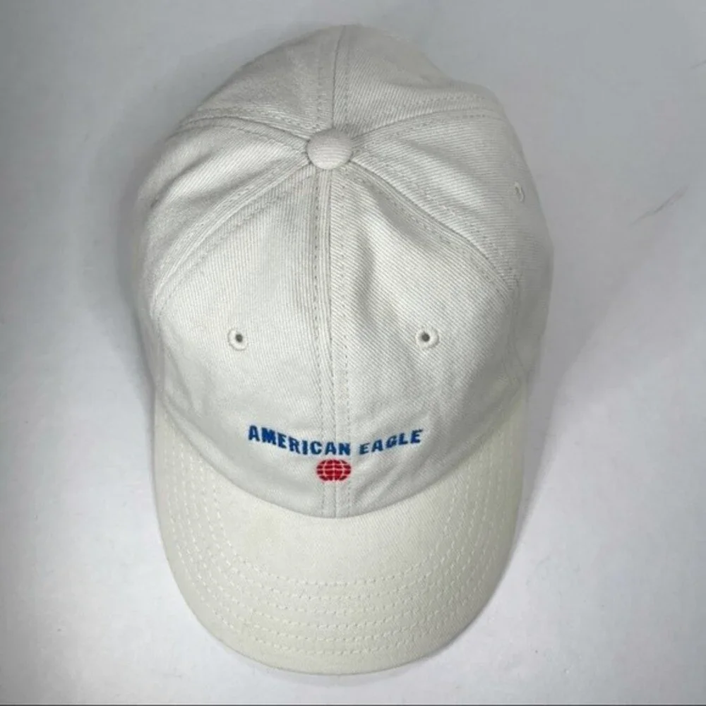 American Eagle Outfitters Hat AE White Embroidered Logo 100% Cotton One Size